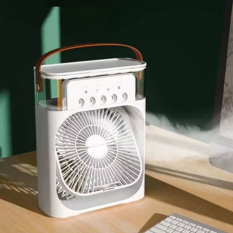 Aire acondicionado con ventilador de hielo con humidificador portátil 600 ml color blanco 110V/220V